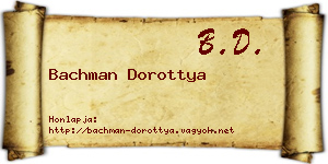 Bachman Dorottya névjegykártya